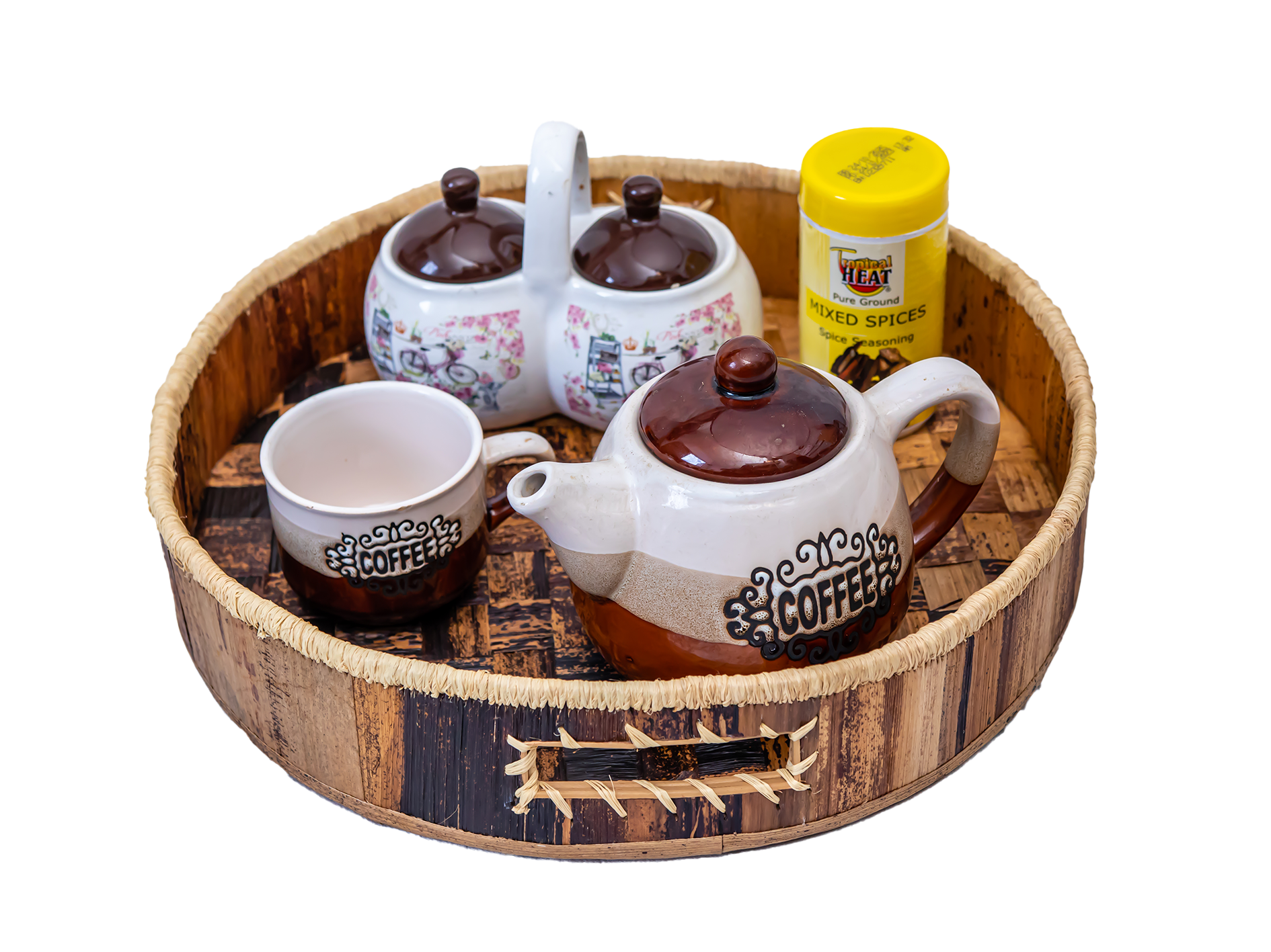 Round Tray -Light Brown