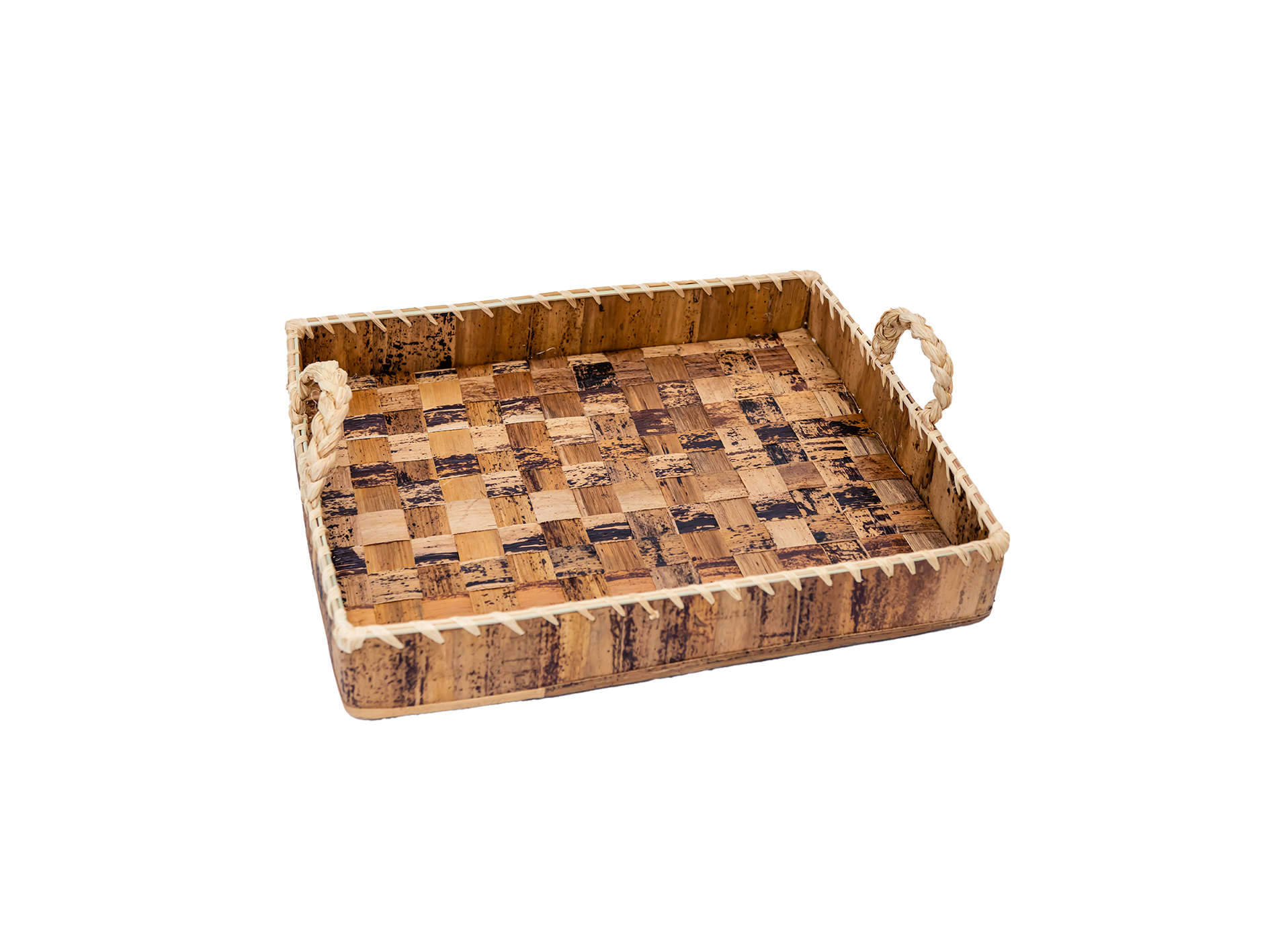 Rectangular Banana Fibers Hand woven Serving Trays-  Partitioned
