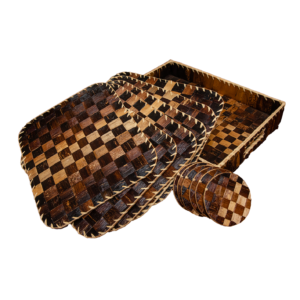 A Set of 6 Banana Fibers Handwoven Placemats - Rectangular